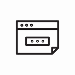 Browser password window icon vector sign