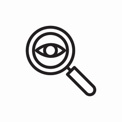 Search eye magnifying glass icon vector sign