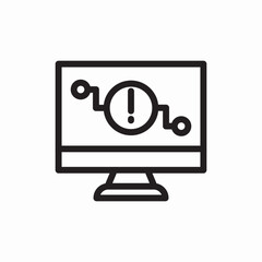 monitor warning icon vector sign
