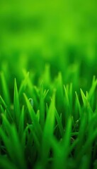 Fototapeta premium Lush green grass, close-up texture High-resolution detail , design element, pattern, blades