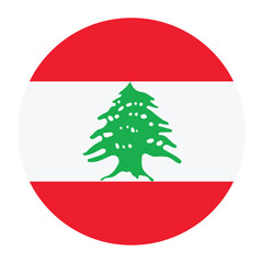 Lebanon circle flag logo icon digital vector illustration