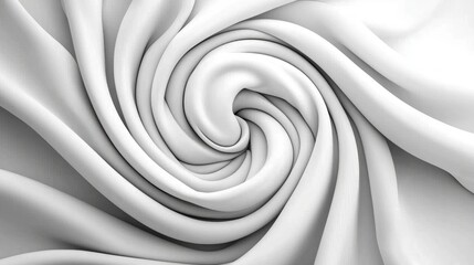 Obraz premium Abstract Swirling White Fabric Texture Elegant Soft Drape Minimalist Background Clean D