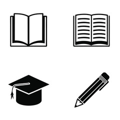 Educational Icons Symbols for Learning and Study