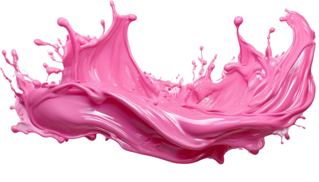 Pink splashes, cut out, isolated on transparent background