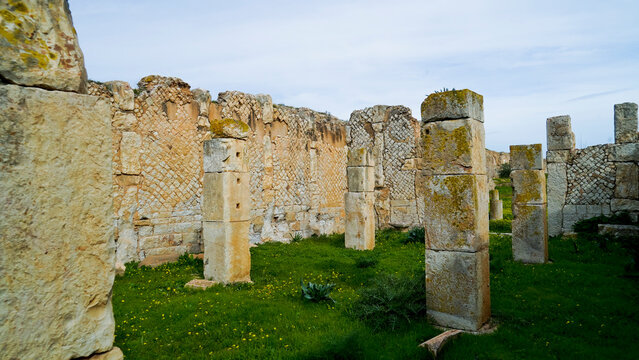L'area archeologica di Bulla Regia,con i resti dell'antica citt&agrave; Romana e le abitazioni sotterranee,El Kef , Tunisia