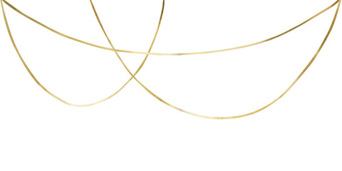 Golden hanging ropes. Watercolor hand drawn isolated illustration design elements for Holidays, Ramadan, Christmas