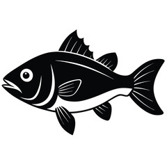 Minimalist Bass Fish Graphic