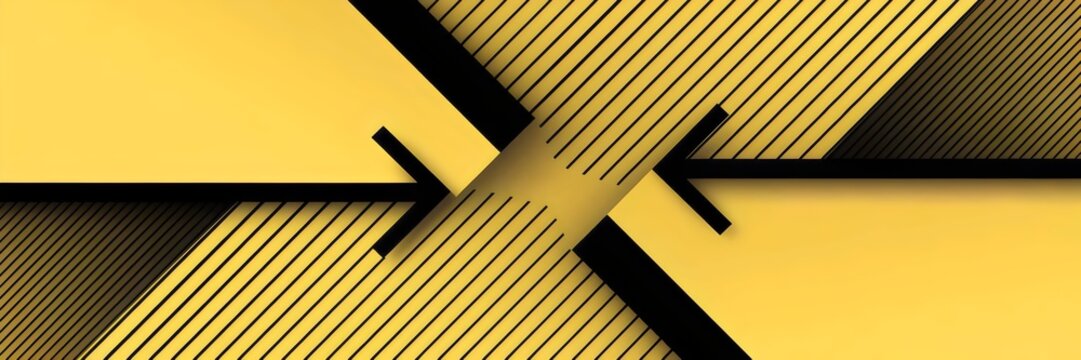 Clean design of two diagonally crossing arrows on a bold yellow background – Suitable for teamwork concepts, progress visuals, or success-related content.