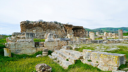 L'area archeologica di Bulla Regia,con i resti dell'antica città Romana e le abitazioni...