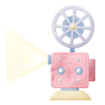 pink watercolor projector with light clip art preview