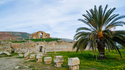 L'area archeologica di Bulla Regia,con i resti dell'antica città Romana e le abitazioni...