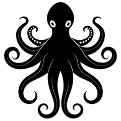 Download Octopus Silhouette Vector Icon.