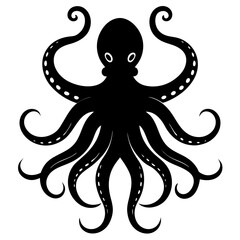 Simple Octopus Silhouette Icon Perfect for Prints & Digital Use.