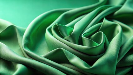 Obraz premium Softly folded fabric layers on a green background create a unique texture and visual interest