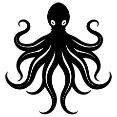 Octopus Icon Vector Scalable Silhouette for Branding & Graphics.