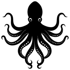 Minimalist Octopus Silhouette Icon Perfect for Logos & Designs.