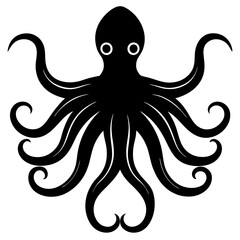 Minimalist Octopus Silhouette Icon Perfect for Logos & Designs.