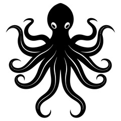Minimalist Octopus Silhouette Icon Perfect for Logos & Designs.