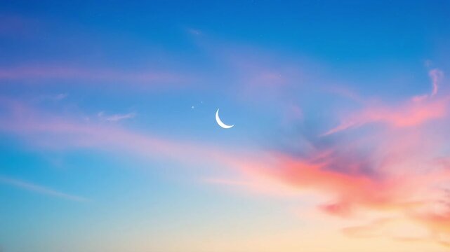 Sunset on blue sky. Blue sky with some clouds. blue sky clouds, summer skies, cloudy blue sky
