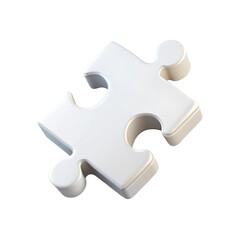 Obraz premium White jigsaw puzzle piece. 3d rendering isolated on white background. Cartoon plastic style icon
