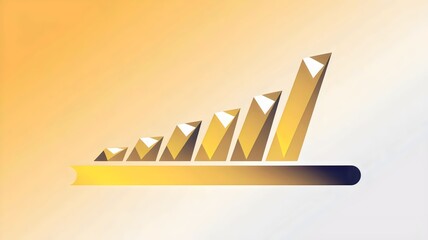 Yellow gradient progress bar with upward triangles symbolizing growth – Ideal for business analytics, career development, or innovation themes.