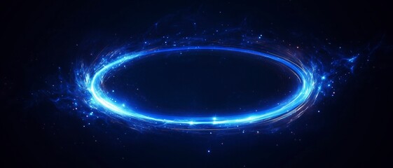 Fototapeta premium Luminous Blue Lines Speed. Neon Color Glowing Lines Background, High-Speed Light Trails Effect. Futuristic Dynamic Motion Technology Illustration, Technology Concept Panoramic Background.