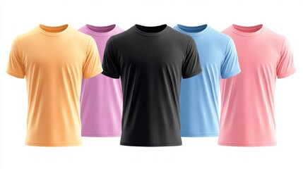 Blank T Shirts  Casual Apparel  Assorted Colors  Clothing Mockup  Fashion Design  Soft Cot