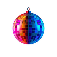 Disco ball holographic 3D icon. neon symbol vector illustration isolated on white background. Generative AI