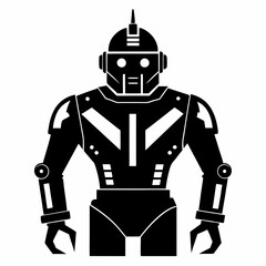 robot solider vector silhouette