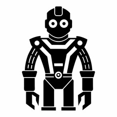 robot solider vector silhouette