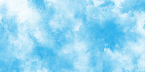 Sky aquarelle painted paper textured canvas for vintage design invitation card, template, Bright painted sky blue watercolor background, Sky shades aquarelle painted paper textured canvas for vintage.