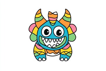 Fototapeta premium Colorful monster character with playful design and exaggerated f