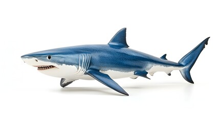 Fototapeta premium Colorful toy shark with a large mouth perfect for playtime and imaginative adventures