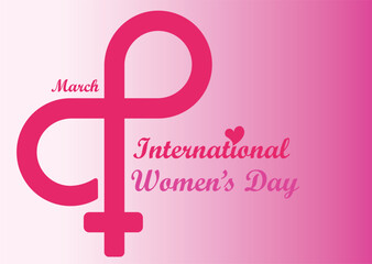 Women's Day background with number 8 women logo. Vector illustration.