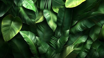 Bunch of fresh green leaves displaying natures beauty and vibrancy for various designs