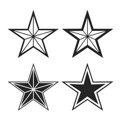 Star Shapes Icon Set Simple and Clean Design