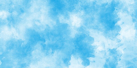 Obraz premium Sky aquarelle painted paper textured canvas for vintage design invitation card, template, Bright painted sky blue watercolor background, Sky shades aquarelle painted paper textured canvas for vintage.