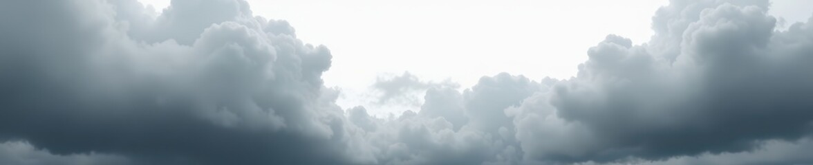Dense, charcoal-grey clouds fill the upper frame, starkly contrasting a pure white canvas , dark clouds, wallpaper, meteorology