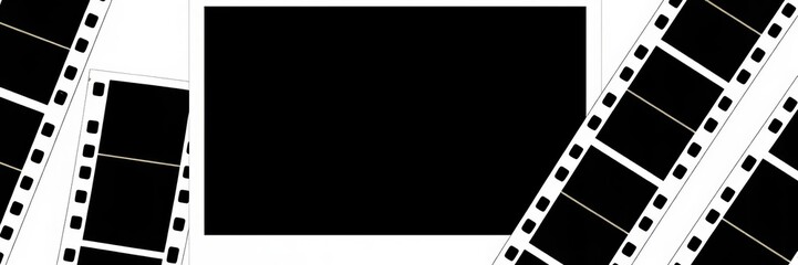 35 mm film frame with a blank white space in the center, perfect for adding text or graphics, photo, space, blank