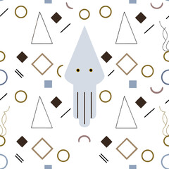 Deep Sea Giant Squid Pattern Art