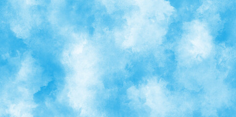 Sky aquarelle painted paper textured canvas for vintage design invitation card, template, Bright painted sky blue watercolor background, Sky shades aquarelle painted paper textured canvas for vintage.