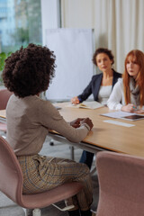 Businesswomen on an interview with a new potential coworker