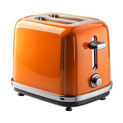 Orange Retro Toaster: Vintage Kitchen Appliance isolated on transparent background