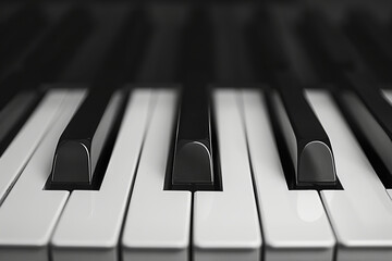 Close up of piano keys, concept: music, musical instruments, and performing arts, Suitable for articles about music, musical instruments