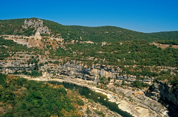 Fototapeta premium Gorges de l'Ardéche, Parc naturel régional des gorges de l'Ardéche, 07, Ardeche, France