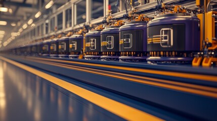 Futuristic Factory Production Line  Automated System  Robotics  Technology  Industry 4 0