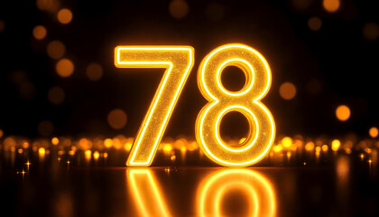 Glowing Golden Number 78 Celebration
