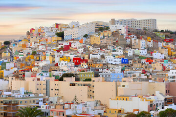 Spain, Las Palmas - 02.01.2025: Panoramic  view of the Las Palmas, capital Gran Canaria, Canary Islands, Spain.