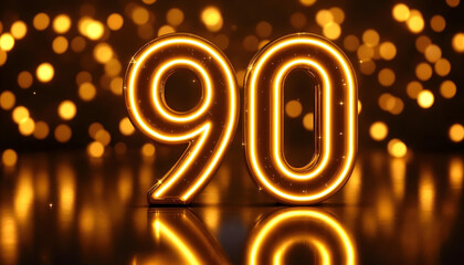 Glowing Golden Number 90 Celebration
