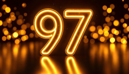 Glowing Golden Number 97 Celebration
